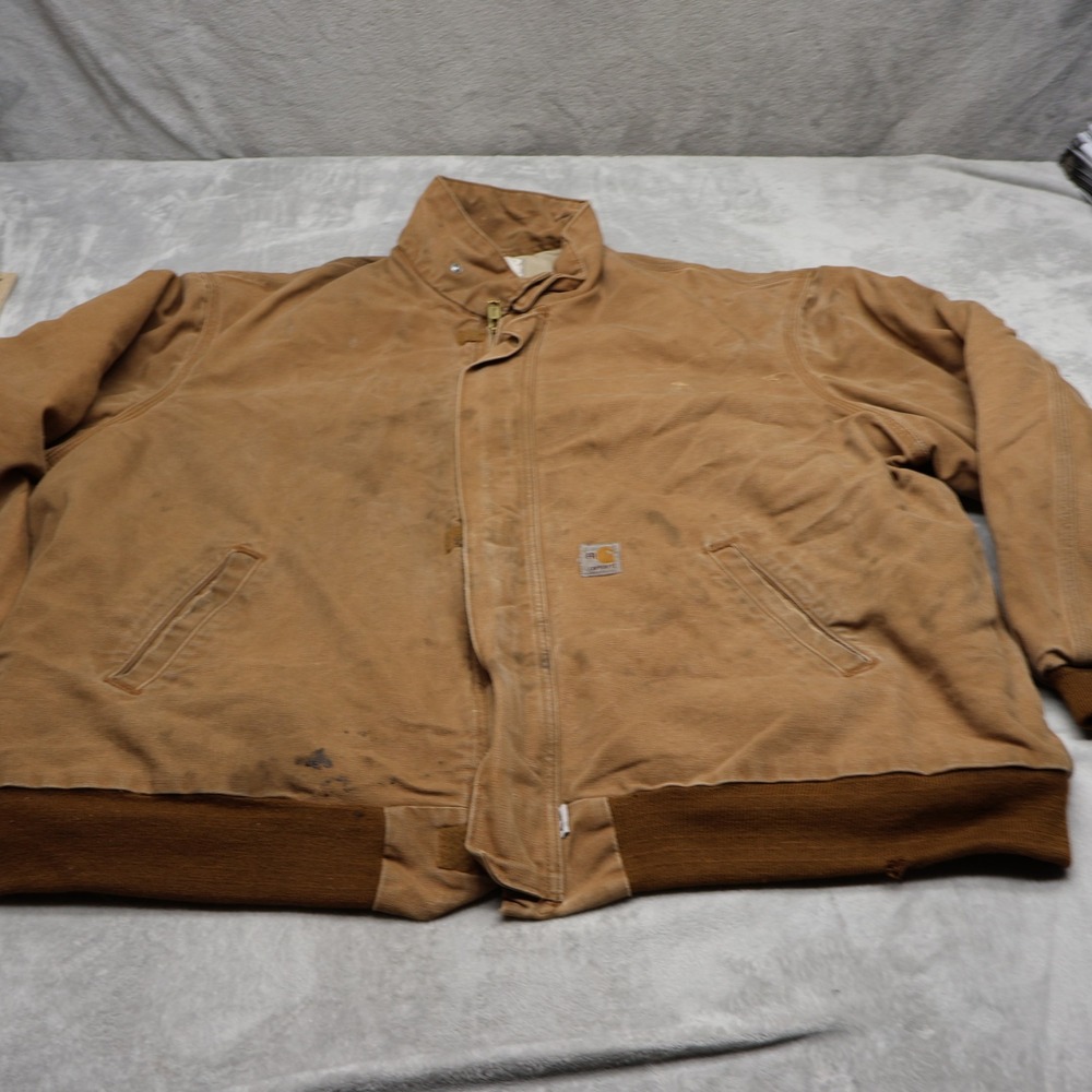 Carhartt FR Work Jacket Mens 3XL Brown Flame Resistant Duck Canvas Bomber READ